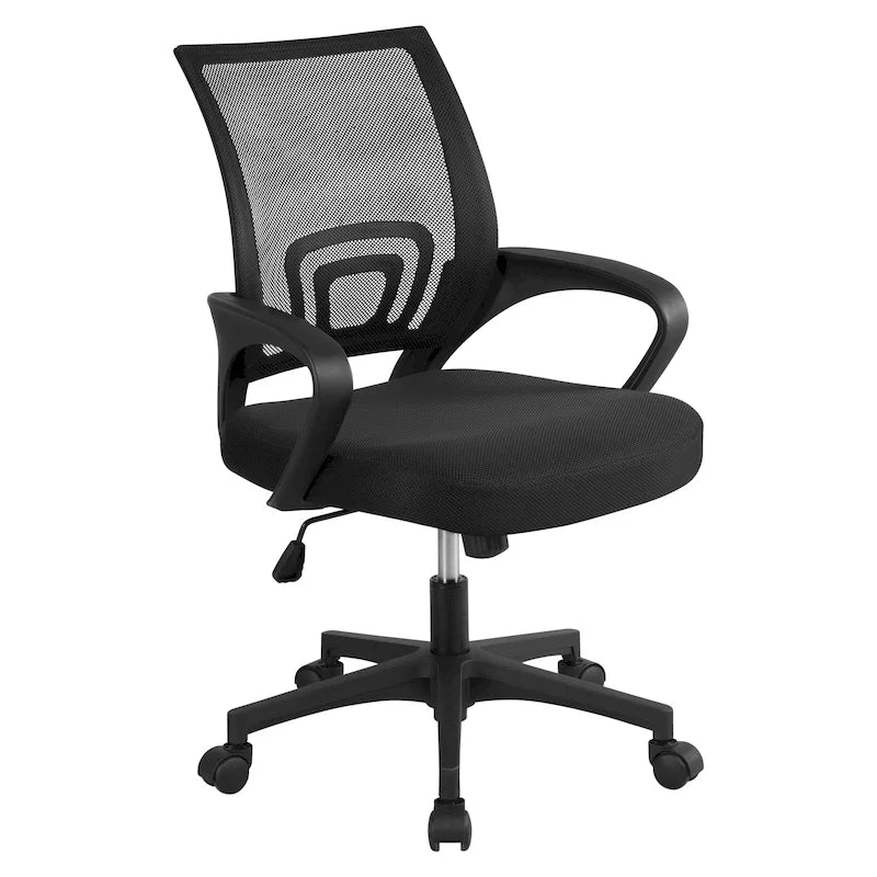 Chaise de bureau ergonomique pivotante à dossier mi-hauteur en maille réglable