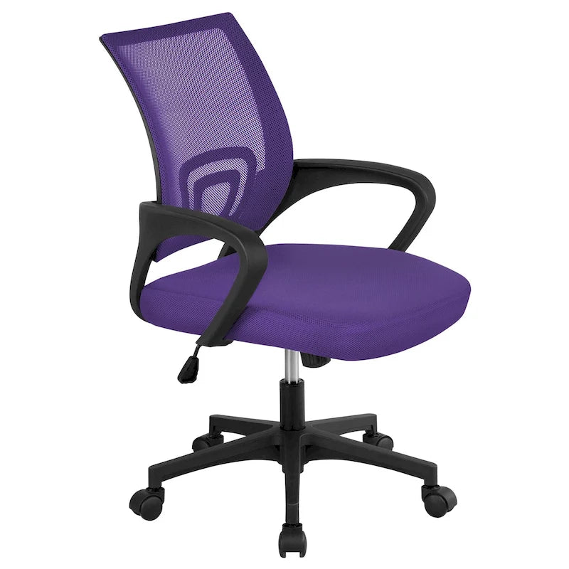 Chaise de bureau ergonomique pivotante à dossier mi-hauteur en maille réglable