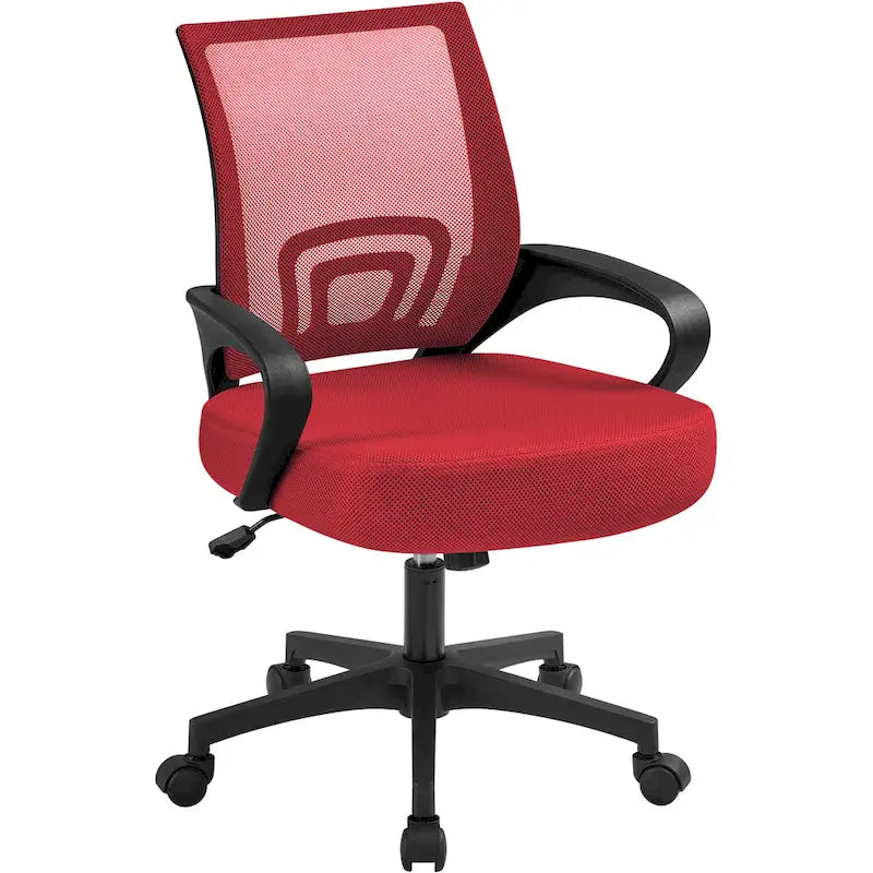 Chaise de bureau ergonomique pivotante à dossier mi-hauteur en maille réglable