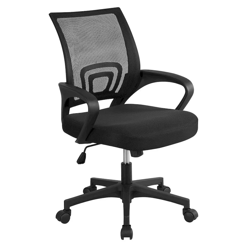 Chaise de bureau ergonomique pivotante à dossier mi-hauteur en maille réglable