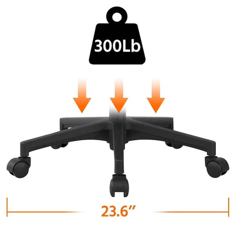 Chaise de bureau ergonomique pivotante à dossier mi-hauteur en maille réglable