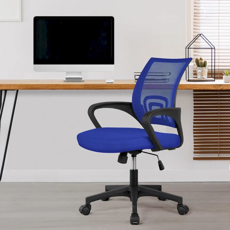 Chaise de bureau ergonomique pivotante à dossier mi-hauteur en maille réglable
