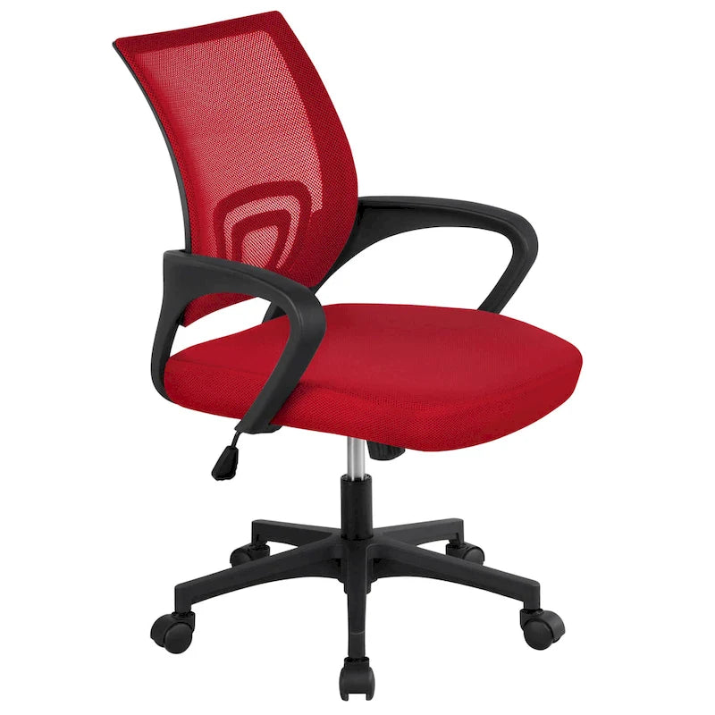 Chaise de bureau ergonomique pivotante à dossier mi-hauteur en maille réglable