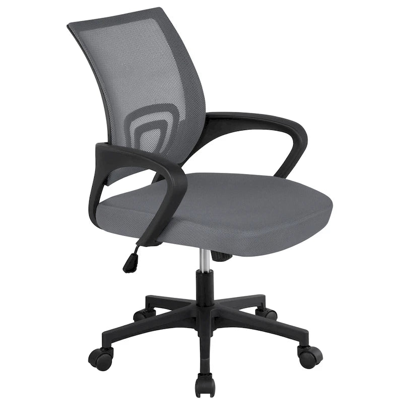 Chaise de bureau ergonomique pivotante à dossier mi-hauteur en maille réglable