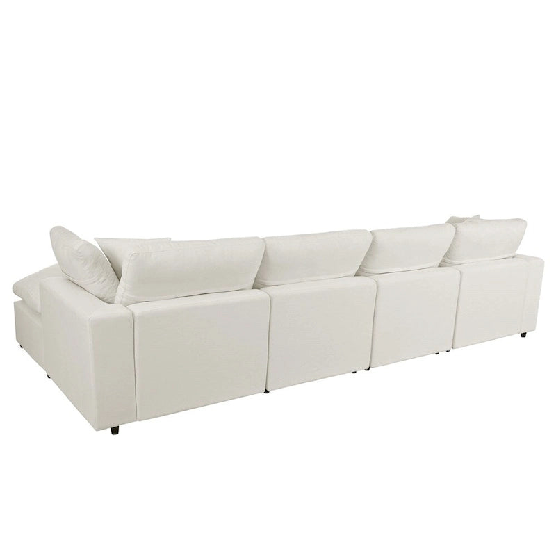 Canapé d'angle moderne en U avec 2 grandes méridiennes et poufs amovibles