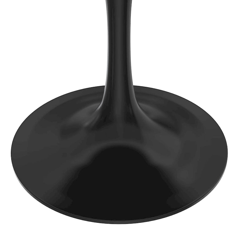 Table à manger ronde de 36 po avec plateau en bois MDF et base en acier noir pour cuisine et salle à manger