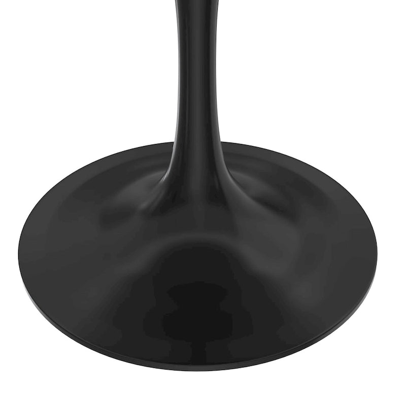 Table à manger ronde de 36 po avec plateau en bois MDF et base en acier noir pour cuisine et salle à manger