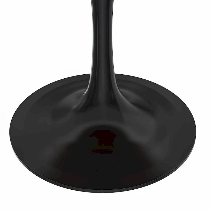 Table à manger ronde de 36 po avec plateau en bois MDF et base en acier noir pour cuisine et salle à manger