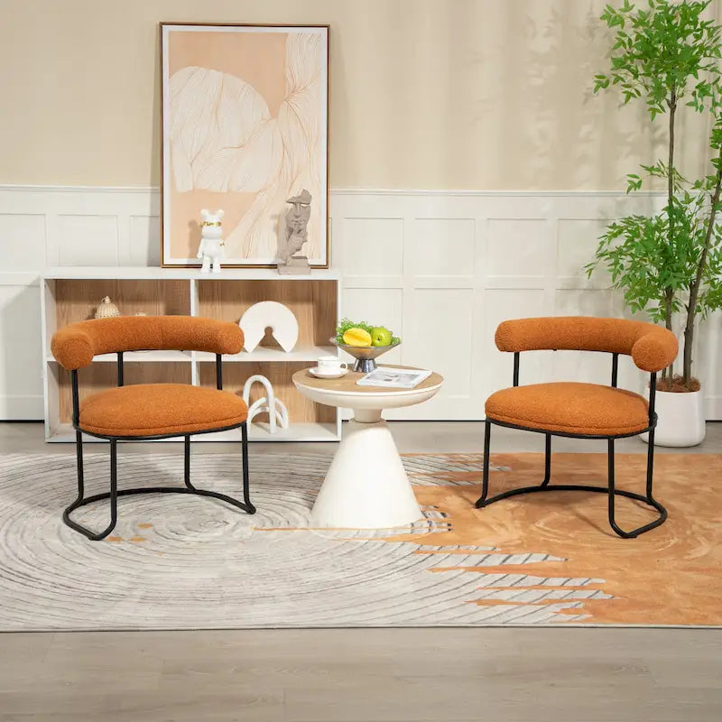 Lot de 2 chaises de salle à manger bouclettes Mid-Century Modern