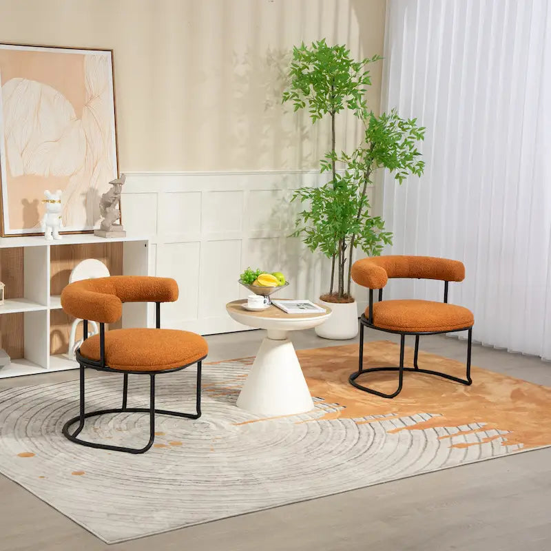 Lot de 2 chaises de salle à manger bouclettes Mid-Century Modern