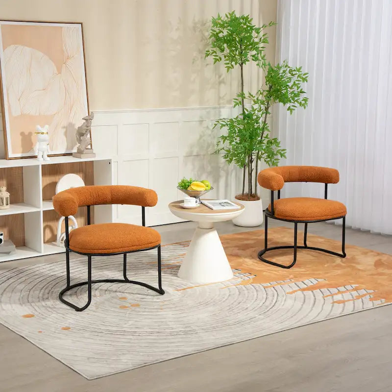 Lot de 2 chaises de salle à manger bouclettes Mid-Century Modern