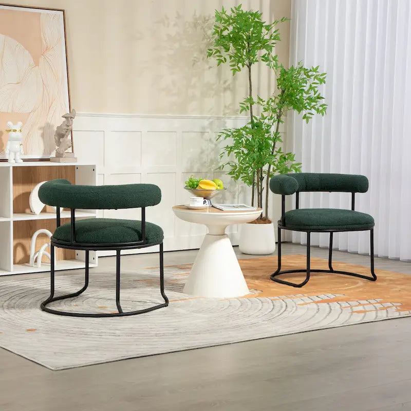 Lot de 2 chaises de salle à manger bouclettes Mid-Century Modern