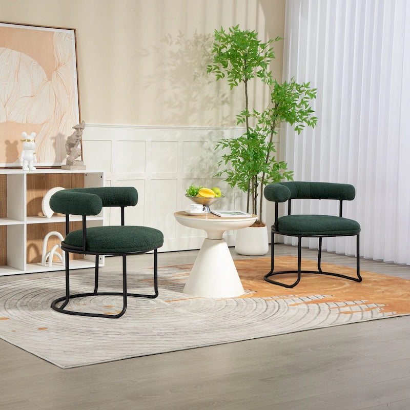 Lot de 2 chaises de salle à manger bouclettes Mid-Century Modern