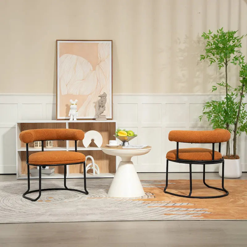 Lot de 2 chaises de salle à manger bouclettes Mid-Century Modern