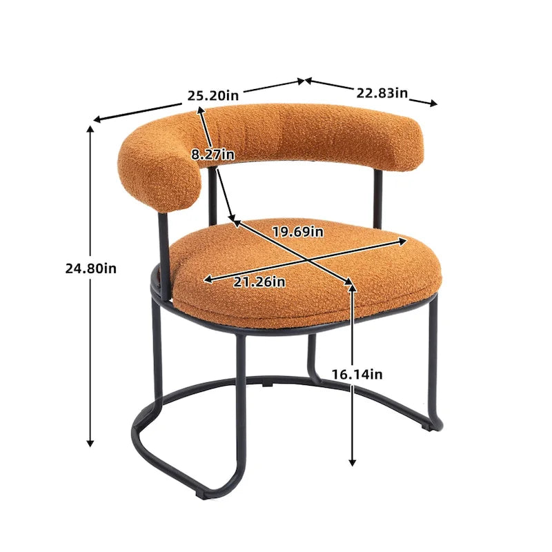 Lot de 2 chaises de salle à manger bouclettes Mid-Century Modern