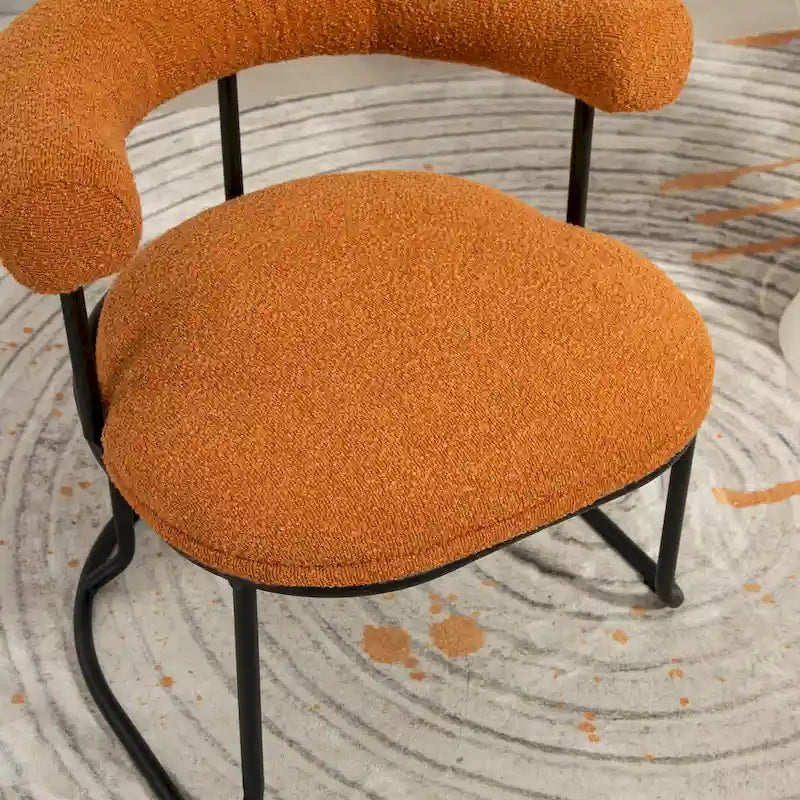 Lot de 2 chaises de salle à manger bouclettes Mid-Century Modern