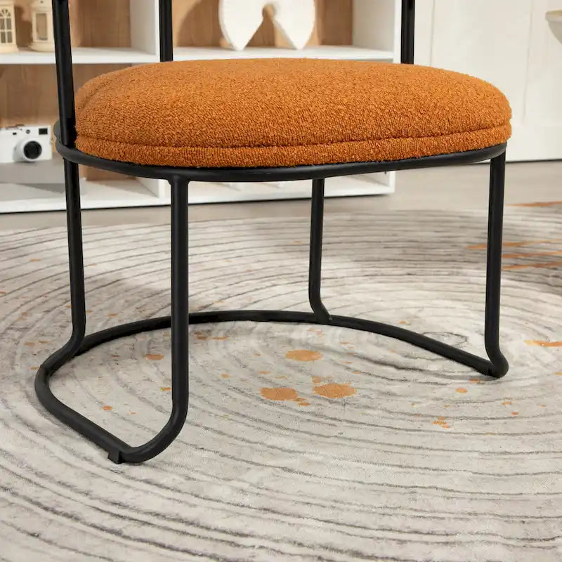 Lot de 2 chaises de salle à manger bouclettes Mid-Century Modern